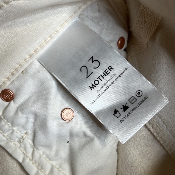 NEW MOTHER Faux Leather The Super Swooner in Wax On, Wax Off Egret, SIZE 23 0828 - Picture 9 of 10